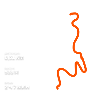 На экране приложения показано фото двух любителей хайкинга, а на изображении рядом — карта их тренировки.