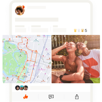 アプリの画面に表示された、2人の友人の写真とアクティビティマップ。