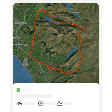 Peta 3D dengan garis poligon oranye menampilkan rute dari aktivitas Strava.