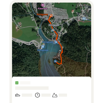 Eine 3D-Karte mit einer orangen Polylinie zeigt die Route einer Strava-Aktivität an.