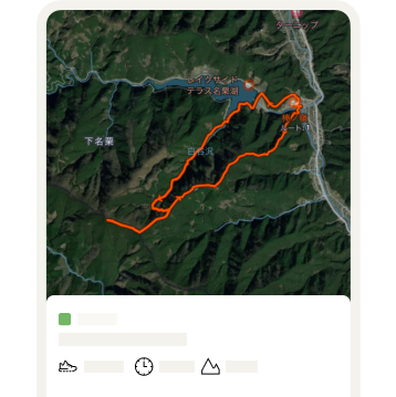 Stravaアクティビティからのルートをオレンジの軌跡で表示した3Dマップ。