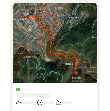 Um mapa 3D com uma polilinha cor de laranja apresenta um percurso de uma atividade no Strava.